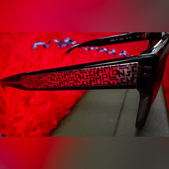 NWT Stunning LONGCHAMP Black Sunglasses w/silver Accents - Picture 5 of 13